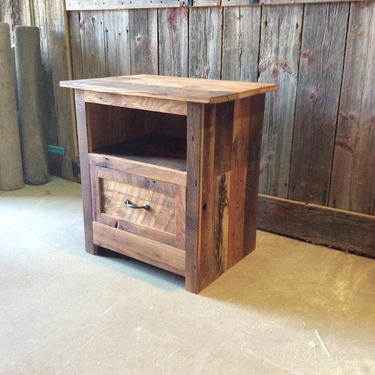 Reclaimed Barn Wood Nightstand / Rustic Bedside Table / Accent Table 
