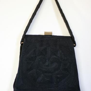 vintage corde' women's black purse handbag 
