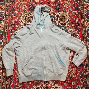NIKE N7 gray zip up hoodie blue Embroidered size Mens 3XL