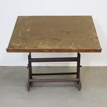 Antique Industrial Drafting Table 