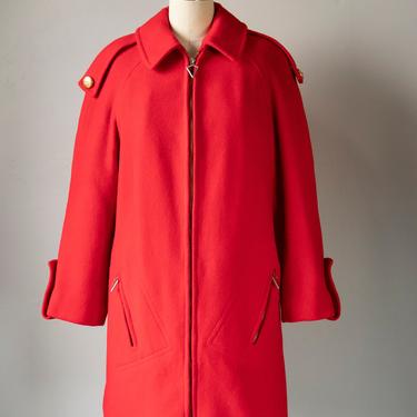 1970s Coat Red Wool Jacket S 