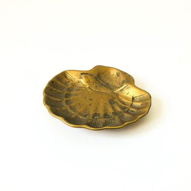 Vintage Brass Shell Tray 