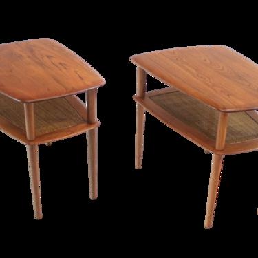 Pair of Scandinavian Modern Soli Teak “Minerva” Side Tables by Peter Hvidt
