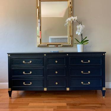 AVAILABLE Solid Wood Navy Blue Dresser Sideboard 
