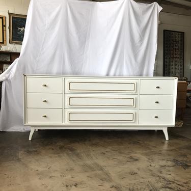 1960s Stanley Young Mid Century Modern White Lowboy