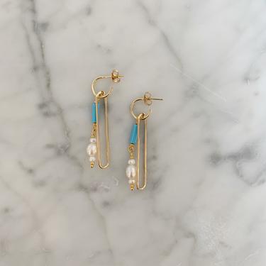 Pearl &amp; Glass Bead Earrings