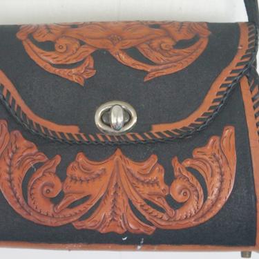 Mike Loves Lydia - Large Heavily tooled Custom Purse - Black - Tan L C monogram- Quilted 