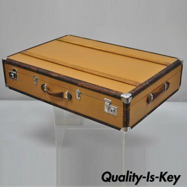 Karl Baisch Mercedes Benz Large Luggage Hard Suitcase Wood &amp; Leather Trim Trunk