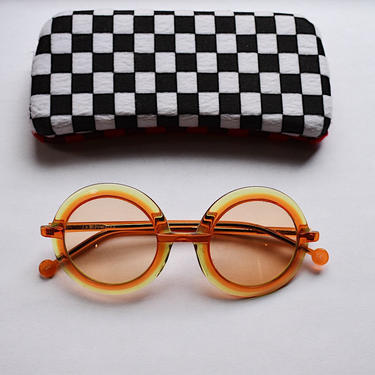 Y2K L.A. Eyeworks Orange and Yellow Ombre Sunglasses with Yellow Lenses 