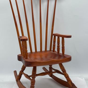 Vintage  Windsor Style Wood Doll Bear Rocking Chair With Arms 15.5&amp;quot; x 7' x 6 1/8&amp;quot; 