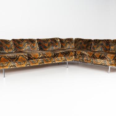 Jack Lenor Larsen Upholstered Thayer Coggin Mid Century Sectional Sofa - mcm 