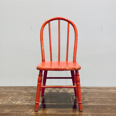 Red Kids Chair | Red Toddler Chair | Small Chair Photo Prop | Time Out Chair | Farmhouse Chair | Wood Chair | Painted Chair 