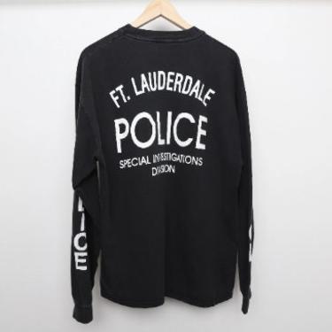 vintage COPS fort lauderdale FLORIDA MAN black and white long sleeve 1990s t-shirt -- Size Large 