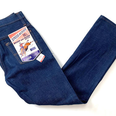 NEW w/ Tags ~ Vintage 1950s Blue Steel Western Jeans ~ measure 25 x 28.5 ~ Straight Leg ~ size 1 ~ 25 Waist ~ Work Wear Denim ~ Rockabilly 