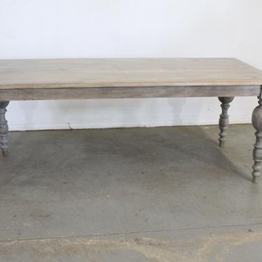 French Country Dining Table Rustic Natural Gray Farm 80&amp;quot; Long 