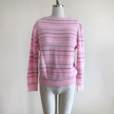 Light Pink Striped Sweater - 1980s 
