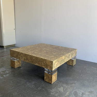 Cork and Lucite 1970s Coffee Table 