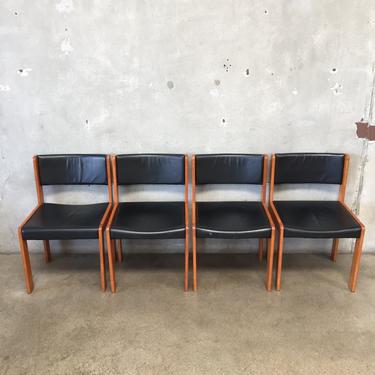 Set of Four Mid Century Chairs Made in Denmark