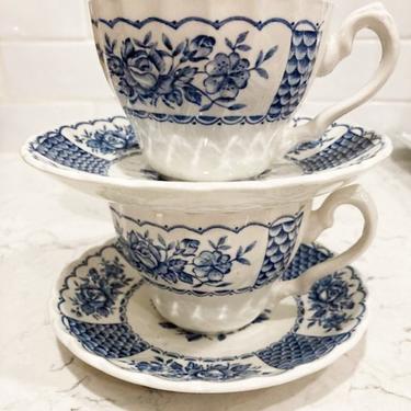 8 Piece Vintage Myott Melody Blue and White Fine 1982 Rare England Ironstone Staffordshire by LeChalet
