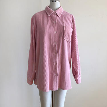 Pale Pink Corduroy Shirt Jacket - 1990s 
