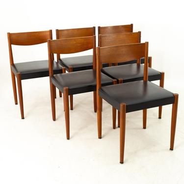 Poul Volther for Frem Rojle Danish Mid Century Teak Dining Chairs - Set of 6 - mcm 