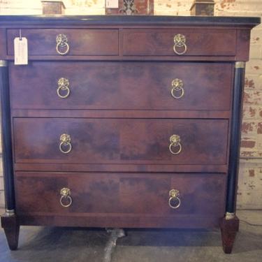 CENTURY FURNITURE EMPIRE CHEST OF DRAWERS WITH BLACK MARBLE TOP