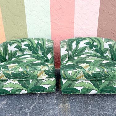 Pair of Upholstered Palm Chairs