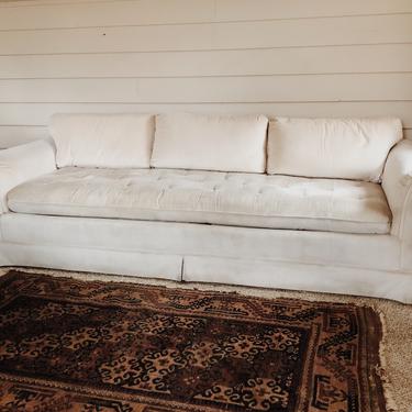 Cream Drexel Sofa, Vintage cream sofa, tufted seat sofa, mid century drexel sofa, traditional classics sofa 