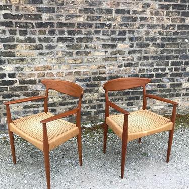 A pair of Danish chairs by Arne Hovmand Olsen for Mogens Kold Mobelfabrik