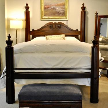 Empire High-Low Bed, Circa 1840. Mahogany, Resized to Queen