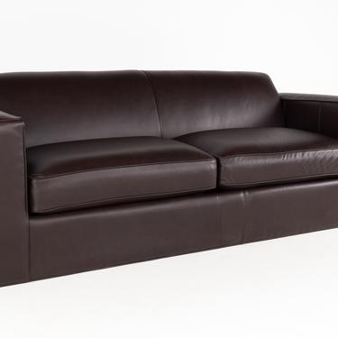 Walter E Smith Contemporary Leather Sleeper Sofa 