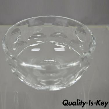 Orrefors Crystal Glass 7" Round Coin Dot Bowl Signed to Base
