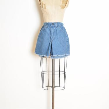 vintage 70s jean shorts soft denim cutoffs high waisted boho hippie blue M clothing 
