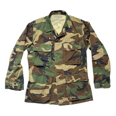 Vintage US Army Camouflage Jacket ~ size XS Short ~ Military Uniform ~ Woodland Camo ~ Coat ~ Extra Small 
