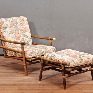 Ficks Reed Mid Century Rattan Lounge Chair &amp; Ottoman – ONLINE ONLY