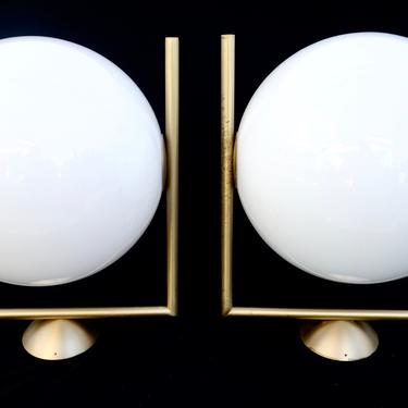 FLOS Glass Globe Lamp Sconces - A Pair || Wall or Ceiling Ambient Lighting 