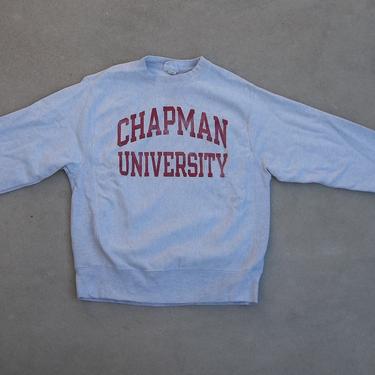 Vintage Sweatshirt Chapman University College 1990s 2000s Small  Distressed Preppy Grunge Unisex Casual Athletic Street Pullover 