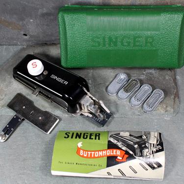Singer Buttonholer Model W654321N - 1948 Buttonholer In Like-New Condition with Instructions and Carrying Case | FREE SHIPPING 