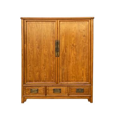 Chinese Brown Stain Wedding Armoire Wardrobe TV Cabinet cs6034E 