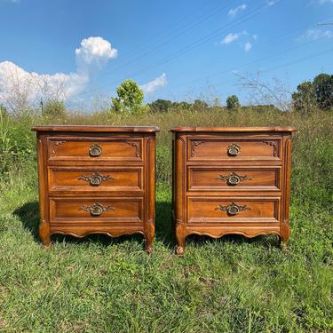 NEW - Vintage French Provincial Three Drawer Nighstands, Pair of End Tables, Available to Customize 