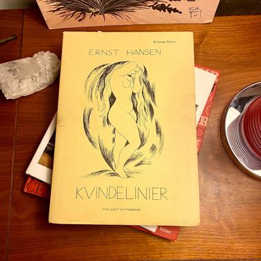 1941 Danish Ernst Hansen KVINDELINIER 150 Drawings of Women’s Lines Art, MCM Soft Cover Book of Nude Artwork, Vintage Coffee Table Book 