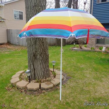 Groovy Rainbow Beach Umbrella 
