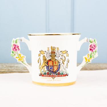 Vintage Queen Elizabeth Double Handle Mug