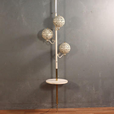 Metal Globes &amp; Marble Tension Lamp – ONLINE ONLY