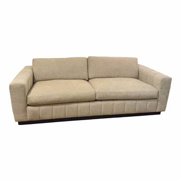 Black Label Home Modern Beige Channeled Sofa