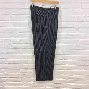 Vintage 1950s Flat Front Striped Day Pants Morning Dress Trousers by Roger Kent. Size 33x29 
