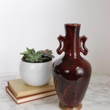 Asian Vase - Vintage StudioAsian Pottery Vase - Maroon Vase by PursuingVintage1