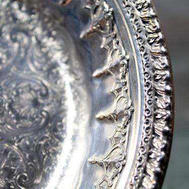 Reed &amp; Barton Engraved Silver Bowl - Reed and Barton #1302 - 6&amp;quot; Small Ornate Silver-plate Bowl  | FREE SHIPPING 