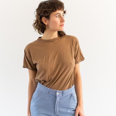 Vintage Brown T Shirt | Cotton Worn in Crew Neck Tee Shirt | Made in USA | BT013 | S | 