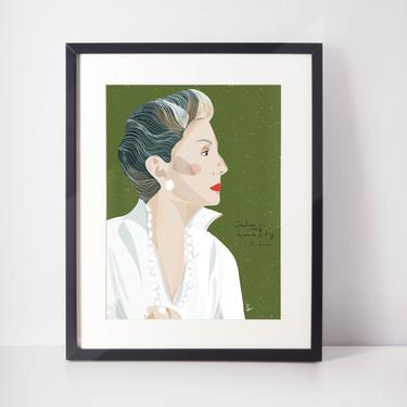 Carolina Herrera- Celebrity  Portrait - Inspirational Women -Icon Series - Fearless women- Fashion Icon- Cubicle Decor - Boss Gift 